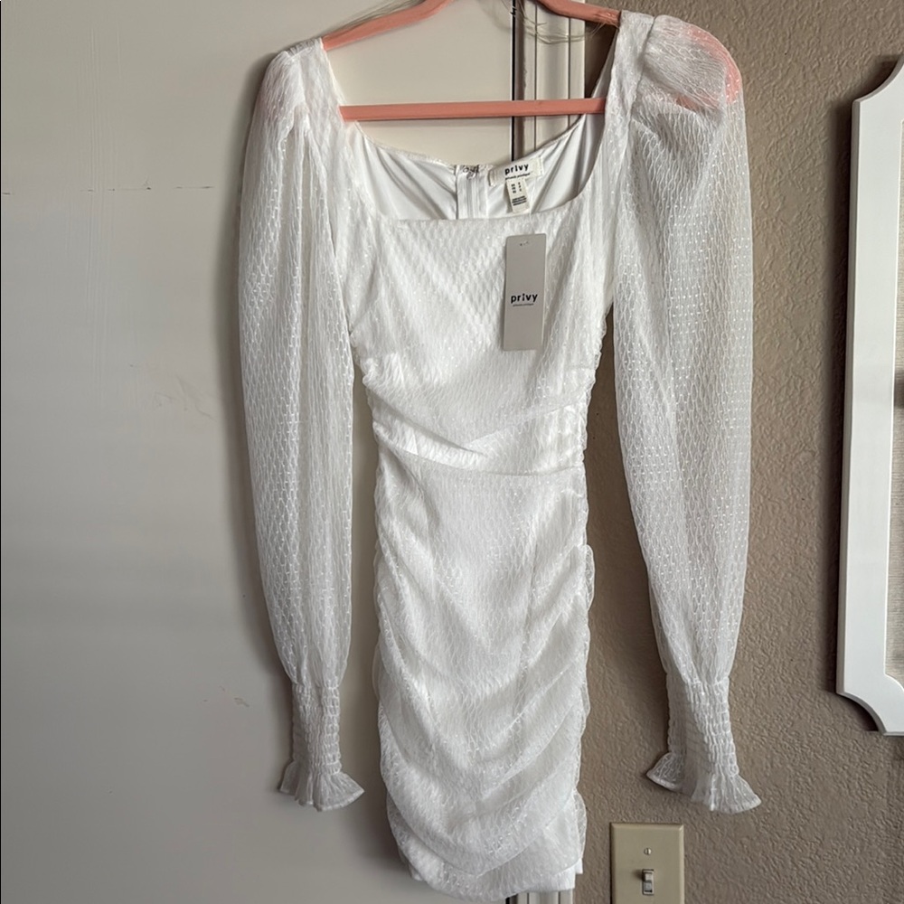 White Textured Dress by